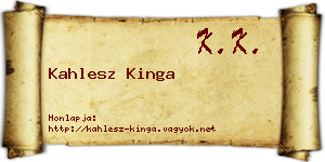 Kahlesz Kinga névjegykártya